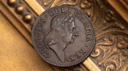 Wood's Coinage 1723 Halfpenny going under the hammer in a April 2025 sale at RWB Auctions, Royal Wootton Bassett, Wiltshire. Wood's Coinage 1723 Halfpenny going under the hammer in a April 2025 sale at RWB Auctions, Royal Wootton Bassett, Wiltshire.